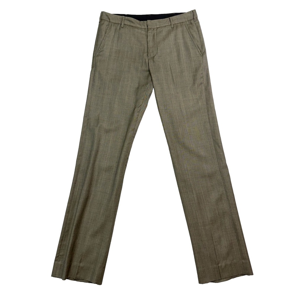 Bonobos 34x34 Gray Herringbone Overcheck Wool Dress Pants USA Athletic Straight - Picture 1 of 11